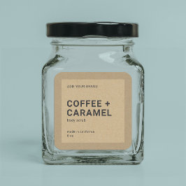 Voeg uw merkminimalistische kraftproductlabel toe vierkante sticker