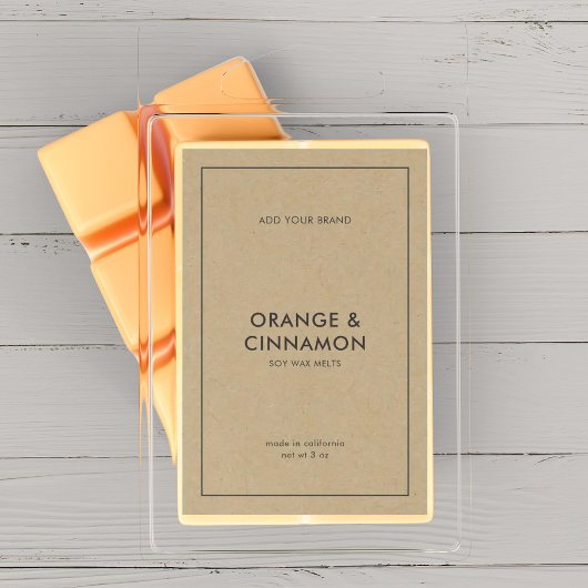 Voeg uw merkminimalistische kraftproductlabel toe wijn etiket