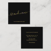 Voeg uw merknaam moderne, minimalistische zwarte contactkaartje (Voorkant / Achterkant)