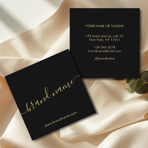 Voeg uw merknaam moderne, minimalistische zwarte contactkaartje