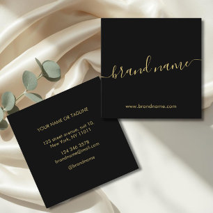 Voeg uw merknaam moderne, minimalistische zwarte vierkante visitekaartje