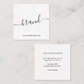 Voeg uw merknaam toe aan modern, minimalistisch wi vierkante visitekaartje (Voorkant / Achterkant)