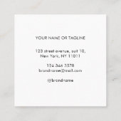 Voeg uw merknaam toe aan modern, minimalistisch wi vierkante visitekaartje (Achterkant)