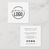 Voeg uw minimale eenvoudige witte Logo toe Vierkante Visitekaartje (Voorkant / Achterkant)