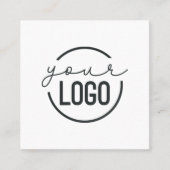 Voeg uw minimale eenvoudige witte Logo toe Vierkante Visitekaartje (Voorkant)
