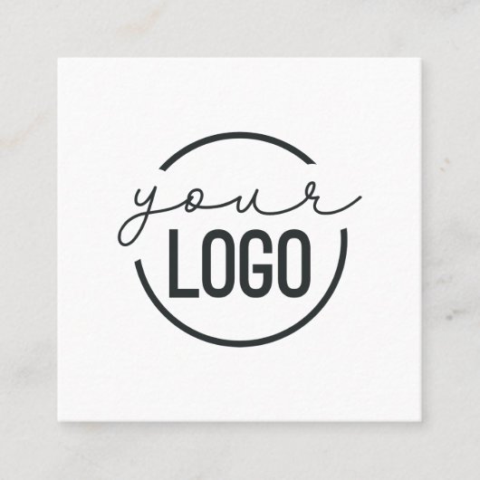 Voeg uw minimale eenvoudige witte Logo toe Vierkante Visitekaartje (Voorkant)