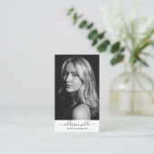 Voeg uw minimale verticale foto van Logo toe: wit Visitekaartje (Staand voorkant)