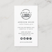 Voeg uw minimale verticale foto van Logo toe: wit Visitekaartje (Achterkant)