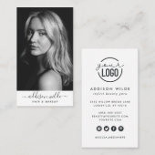 Voeg uw minimale verticale foto van Logo toe: wit Visitekaartje (Voorkant / Achterkant)