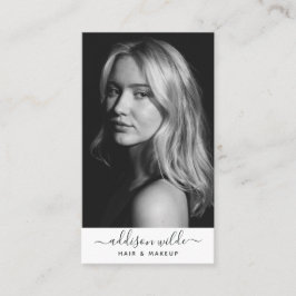 Voeg uw minimale verticale foto van Logo toe: wit Visitekaartje