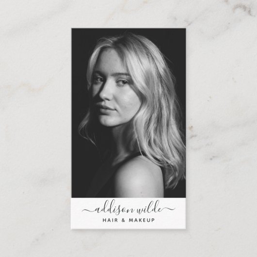 Voeg uw minimale verticale foto van Logo toe: wit Visitekaartje (Voorkant)