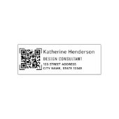 Voeg uw | MODERN BUSINESS LOGO QR CODE ADRES Zelfinktende Stempel (Design)