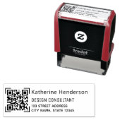 Voeg uw | MODERN BUSINESS LOGO QR CODE ADRES Zelfinktende Stempel (In situ)