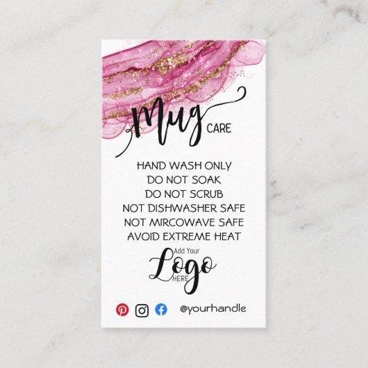 VOEG UW mok CARE CARDS vinyl business MET LOGO TOE Visitekaartje (Voorkant)