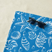 Voeg Uw Monogram | het Blauwe toe Patroon van het Strandlaken (In situ)