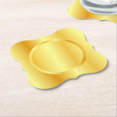 Voeg uw monogramtekst toe nepgoud metalen uitzicht kartonnen onderzetters (Gekanteld)