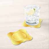 Voeg uw monogramtekst toe nepgoud metalen uitzicht kartonnen onderzetters (Insitu)