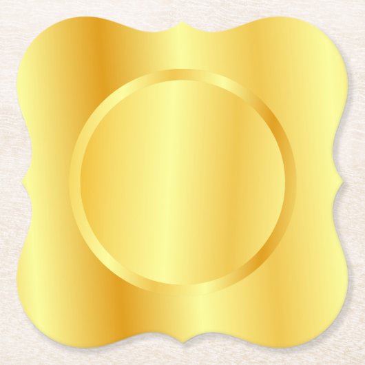 Voeg uw monogramtekst toe nepgoud metalen uitzicht kartonnen onderzetters (Voorkant)