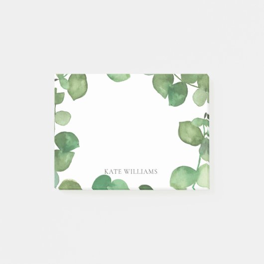 Voeg Uw Naam Eucalyptus Bladeren Toe Post-it® Notes (Voorkant)