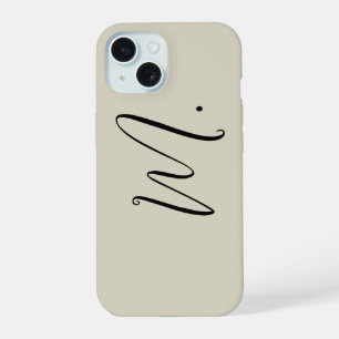 Voeg Uw Naam Moderne Monogram Initiaal Calligrafie iPhone 15 Case