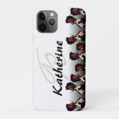 Voeg Uw Naam Monogram Rode Rozen Toe Case-Mate iPhone Case (Achterkant)