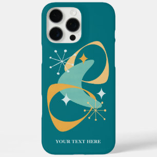 Voeg uw naam of tekst toe Mid Century Abstract iPhone 16 Pro Max Hoesje