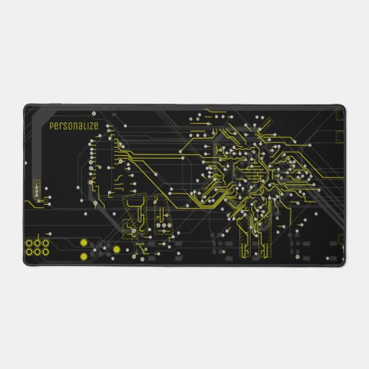 Voeg Uw Naam Routing Proces Modern Geel Zwart Bureaumat (Voorkant)