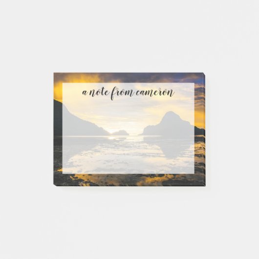 Voeg uw naam toe | Baai van El Nido Zonsondergang Post-it® Notes (Voorkant)