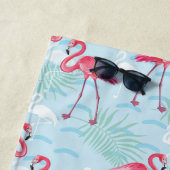 Voeg uw naam toe | Flamingo patroon Strandlaken (In situ)