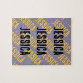 Voeg Uw Naam Toe Gepersonaliseerde Tekst Paars Legpuzzel (Horizontaal)