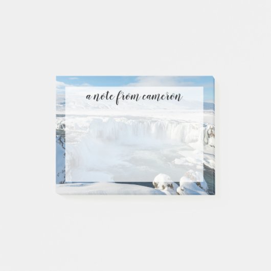 Voeg uw naam toe | Godafoss Waterval Landschap Post-it® Notes (Voorkant)