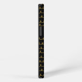 Voeg uw naam toe | Gouden Doodle-patroon iPhone Hoesje (Rechterkant)