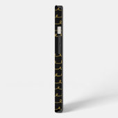 Voeg uw naam toe | Gouden Doodle-patroon iPhone Hoesje (Linkerkant)