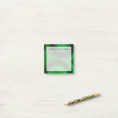 Voeg uw naam toe | Groene Circulaire Malachiet Post-it® Notes (Op bureau)