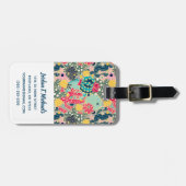 Voeg uw naam toe | Kleurrijk Stippen Cactus Patroo Bagagelabel (Voorkant horizontaal)