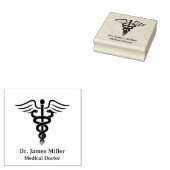 Voeg uw naam toe Medisch symbool Dokter Verpleegst Rubberstempel (Gestempeld)