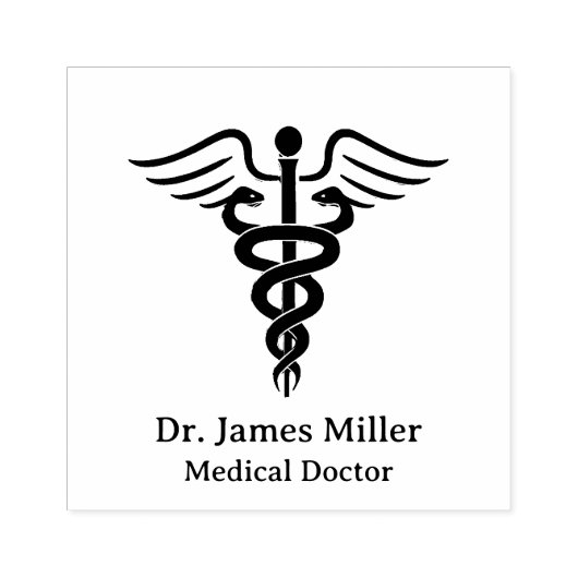 Voeg uw naam toe Medisch symbool Dokter Verpleegst Rubberstempel (Afrduk)