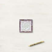 Voeg uw naam toe | Paarse Succulent Close-Up Post-it® Notes (Op bureau)