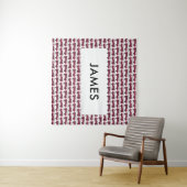 Voeg Uw Naam Toe Rode Brandweerwagen Personalised Wandkleed (In Situ (horizontaal))