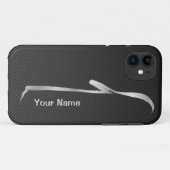 "Voeg uw naam toe" Silver G37 Cabrio Silhouette Case-Mate iPhone Case (Achterkant (horizontaal))