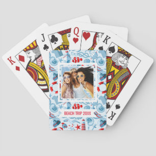 Voeg uw naam toe   Zeevaart rood wit en blauw Pokerkaarten