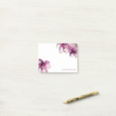 voeg Uw naam waterverf roze lelies toe Post-it® Notes (Op bureau)