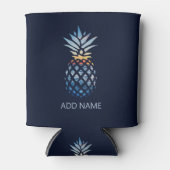 Voeg Uw Naam Zonsondergang Strand Ananas met Oceaa Blikjeskoeler (Voorkant)
