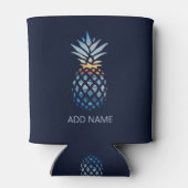 Voeg Uw Naam Zonsondergang Strand Ananas met Oceaa Blikjeskoeler (Achterkant)