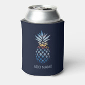 Voeg Uw Naam Zonsondergang Strand Ananas met Oceaa Blikjeskoeler (Blikje Achterkant)