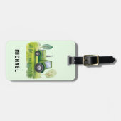 Voeg uw NAM Green Tractor Boerderij Waterverf toe Bagagelabel (Voorkant horizontaal)