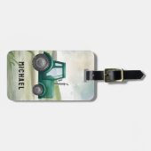 Voeg uw NAM Green Tractor Boerderij Waterverf toe Bagagelabel (Voorkant horizontaal)