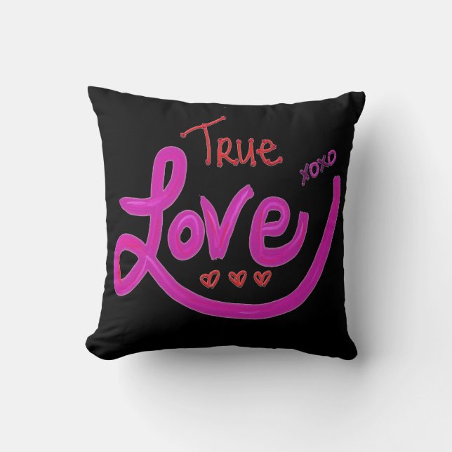 Voeg uw Names True Love Couple Decorative Pillow t Kussen (Voorkant)