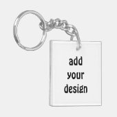 voeg uw ontwerp toe sleutelhanger (Voorkant Links)