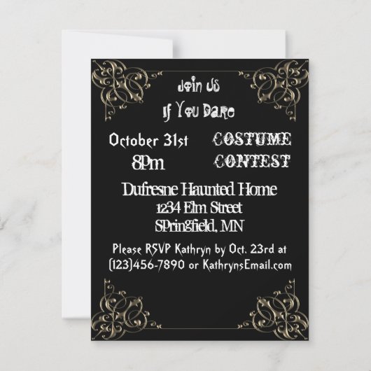 Voeg uw Photo Halloween-uitnodiging toe Kaart (Achterkant)